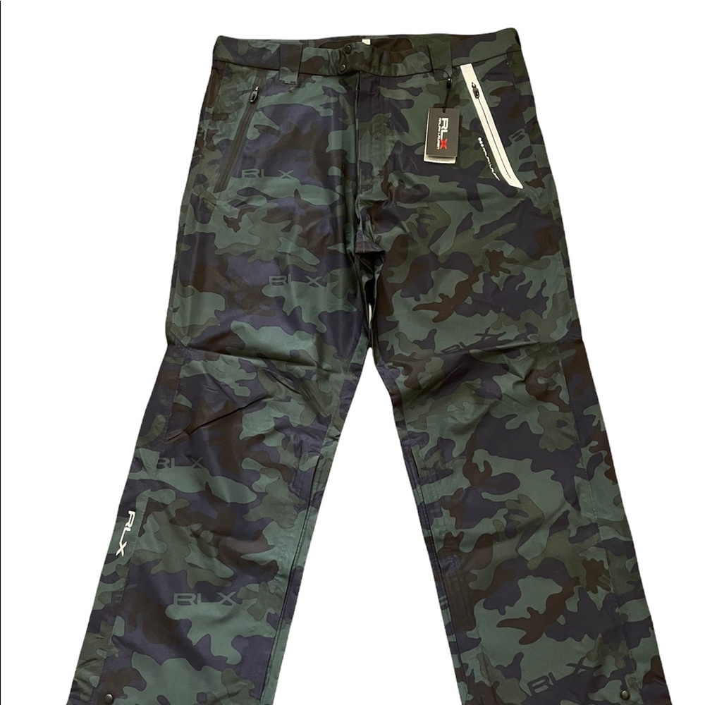 NWT RALPH LAUREN RLX WATERPROOF GOLF RAIN PANTS XXL GREEN BLUE CAMO